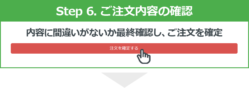 Step 6. ご注文内容の確認