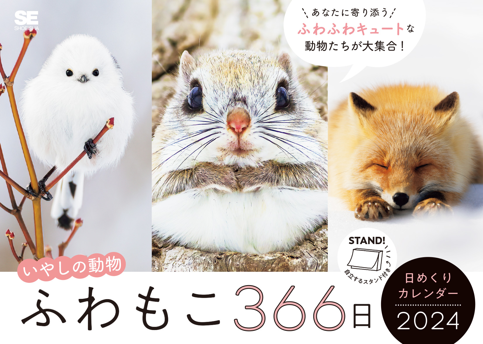 ふわもこ366日いやしの動物 日めくりカレンダー 2024（SE編集部）｜翔
